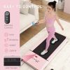 Soozier Under Desk Treadmill, Portable Walking Pad with Foldable Wheels, Remote Control, LED Display, 264 lbs Weight Capacity, Pink