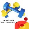 2Pairs Plastic Hand Dumbbells Home Gym Morning Exercises Toys for Boys Girls,Yellow Green