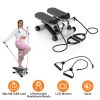 Stepper for Exercise Mini Fitness Stepper with 2 Resistance Bands LCD Monitor Max 330.7LBS Load Stair Stepper Quiet Stepper