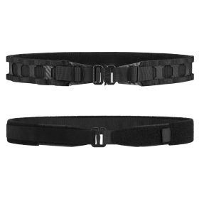 Tactical Belt MOLLE Battle Belt With Quick Release Buckle, Low Profile Laser-Cut Battle Belt For Range (Option: Black-M)