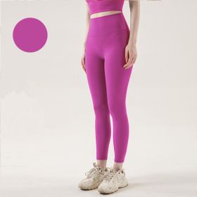 High Waist Naked feeling Leggings Push Up Sport Women Fitness Running Yoga Pants Energy Seamless Leggings Gym Girl leggings (Color: Style14Pitaya, size: M)