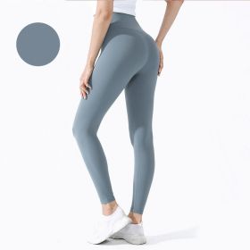 High Waist Naked feeling Leggings Push Up Sport Women Fitness Running Yoga Pants Energy Seamless Leggings Gym Girl leggings (Color: Style20Light Grey, size: M)