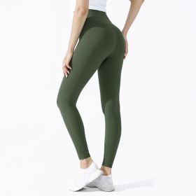 High Waist Naked feeling Leggings Push Up Sport Women Fitness Running Yoga Pants Energy Seamless Leggings Gym Girl leggings (Color: Style12Ink Green, size: XL)