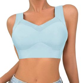 Posture Correcting Bra for Seniors, Anti Sagging Bras (Color: Blue, size: 3XL)