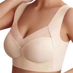 Posture Correcting Bra for Seniors, Anti Sagging Bras (Color: skin, size: 5XL)