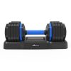 Adjustable Dumbbell - 55lb Single Dumbbell with Anti-Slip Handle, Fast Adjust Weight by Turning Handle with Tray