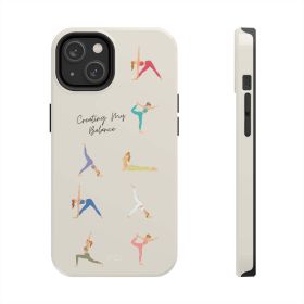 Yoga Poses Tough Case for iPhone with Wireless Charging (Color: Beige, size: iPhone 12)