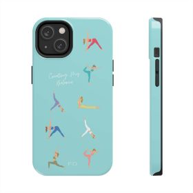 Yoga Poses Blue Tough Case for iPhone with Wireless Charging (Color: Blue, size: iPhone 13 Pro)