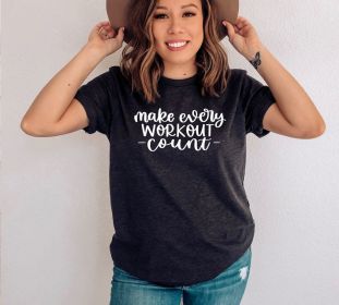 Make Every Workout Count T-shirt, Workout Tshirt, Self Motivation Shirt, Fitness Tee, Possible Vintage T-shirt, Inspirational Gift, Gym Tee (size: large)