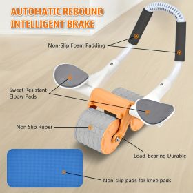 Elbow Support Automatic Rebound Abdominal Wheel Ab Roller For Abdominal Exercise Machine Abs Workout Equipment (Colour: Orange)