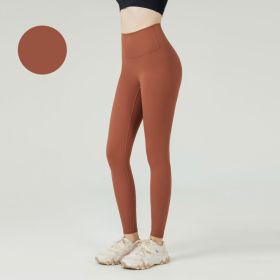 High Waist Naked feeling Leggings Push Up Sport Women Fitness Running Yoga Pants Energy Seamless Leggings Gym Girl leggings (Color: Style13Bronze, size: S)